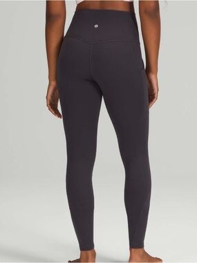 Lululemon Align Side Pocket Leggings Black Granite Size 6 28" Sporty Workout